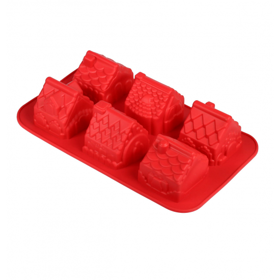 Silikoninė kepimo forma "Nameliai", 6 vnt. Silikoninė kepimo forma "Nameliai", 6 vnt.