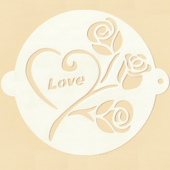 Trafaretas "Rožytės su meile", Ø 20,5 cm