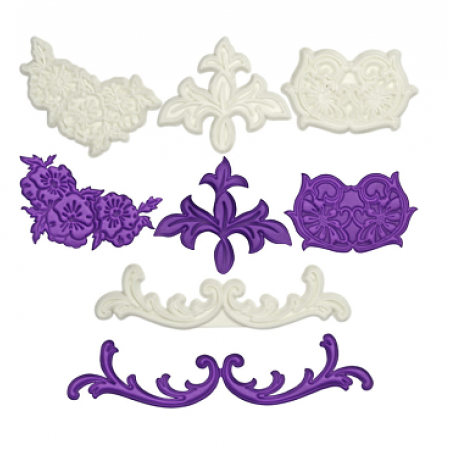 Retro lapu veidnes cukura masas griešanai, 4 gab.