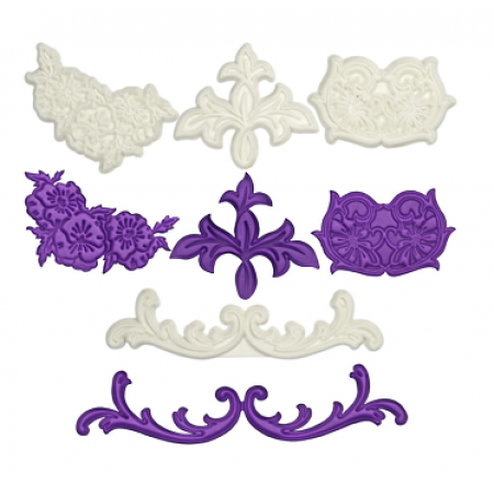 Retro lapu veidnes cukura masas griešanai, 4 gab.