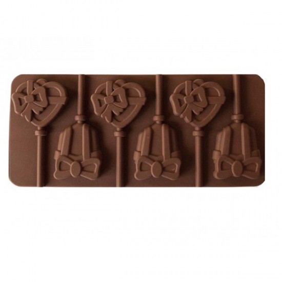 Silikoninė formelė ledinukams, cake pops gaminti "Širdelės ir dovanėlės"