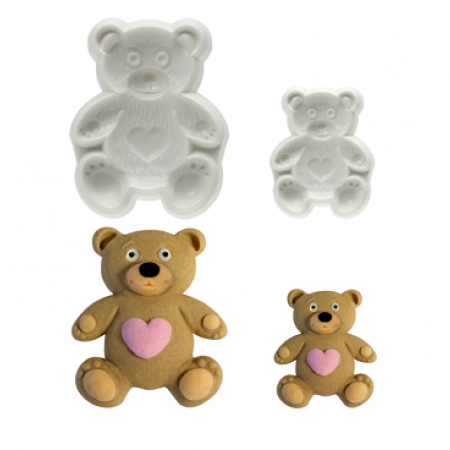 Plastikinės formelės masei "Meškiukai Teddy", 2 vnt.