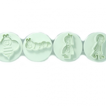 Formelės cukrinei masei, sausainiams "Bitė, vikšras, mergaitė, berniukas", 4 vnt.