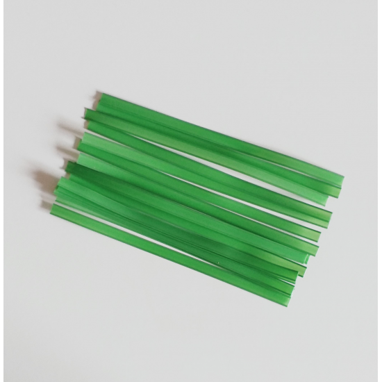 Gaiši zaļas lentas maisiņu aizvēršanai, 15gab., 17,5 cm