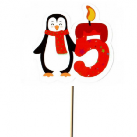 Piesprausts "Numurs pieci un pingvīns"