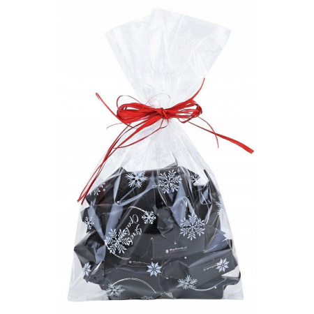 Kalėdiniai permatomi maišeliai "Snaigės", 10 vnt, 25x20 cm