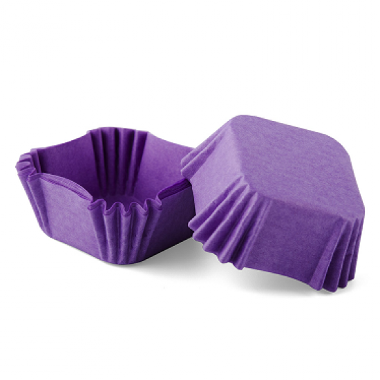 Papīra cepšanas formas - violeta, 4,0x4,0 cm, h 2,2 cm, 100 gab.