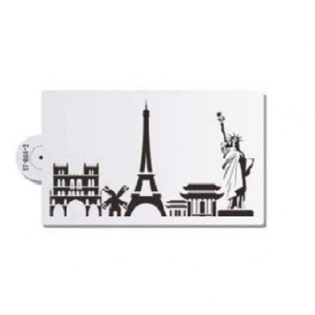 Trafarets "Eifeļa tornis, Brīvības statuja"