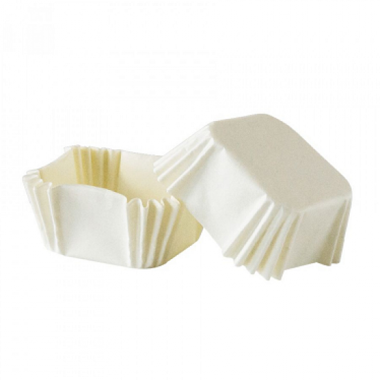 Papīra cepšanas formas - baltas, 4,0x4,0 cm, h 2,2 cm, 100 gab.