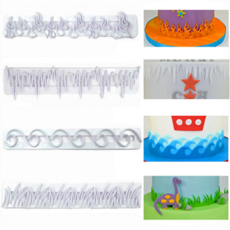 Formelės cukrinei masei "Augalai, bangos", 4 vnt.