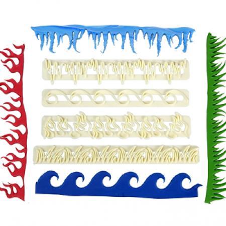 Formelės cukrinei masei "Augalai, bangos", 4 vnt.