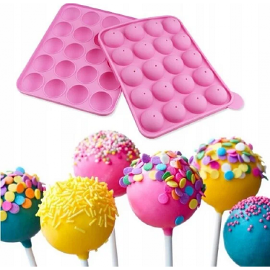 Silikoninė apvalių cake pops kepimo forma, 20 vnt. pyragėlių