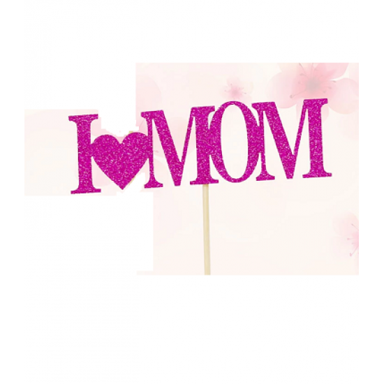 Smeigtukas "I love MOM" - rožinis