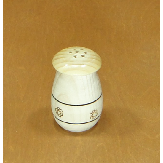 Medinė druskinė "Grybukas" - šviesiai ruda kepurėlė