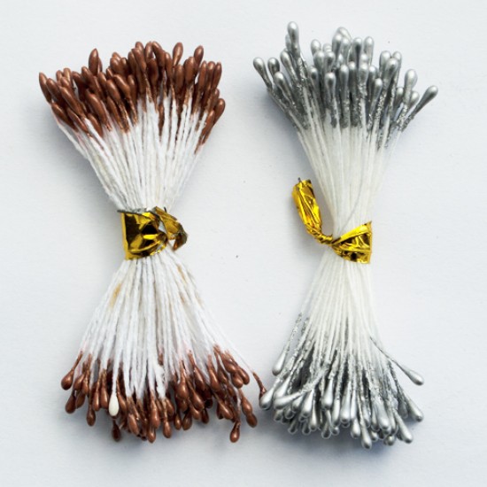 Kuokeliai rudos/auksinės ir sidabrinės spalvos